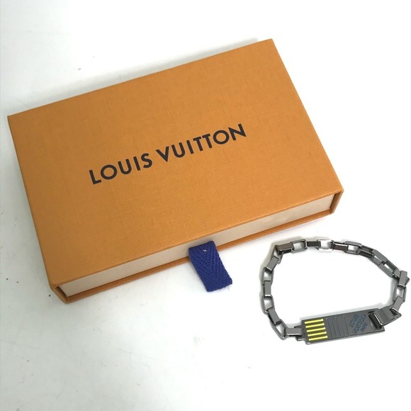LOUIS VUITTON MP2226 Damier Colors Logo Chain Bracelet in Silver, Men's - Picture 9 of 9